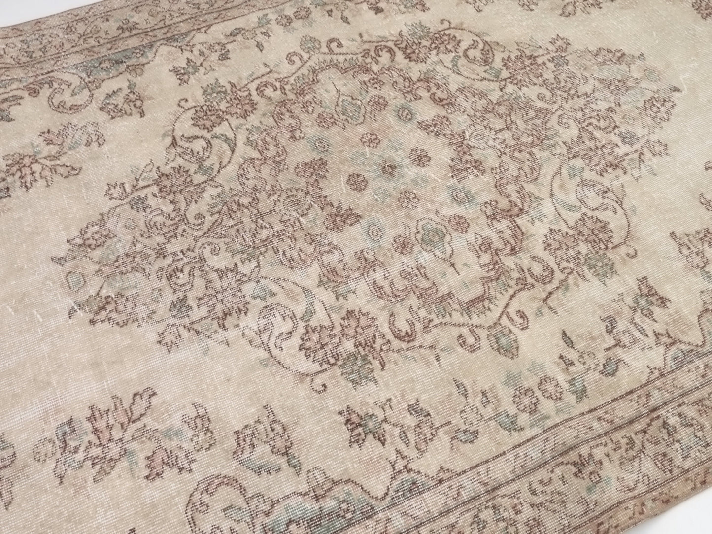 Faded Carpet rug, Handmade rug, Muted Rug, Oushak Vintage Turkish rug, Unique rug, Living room rug, Farmhouse decor, Antique RUG 5x8,10217