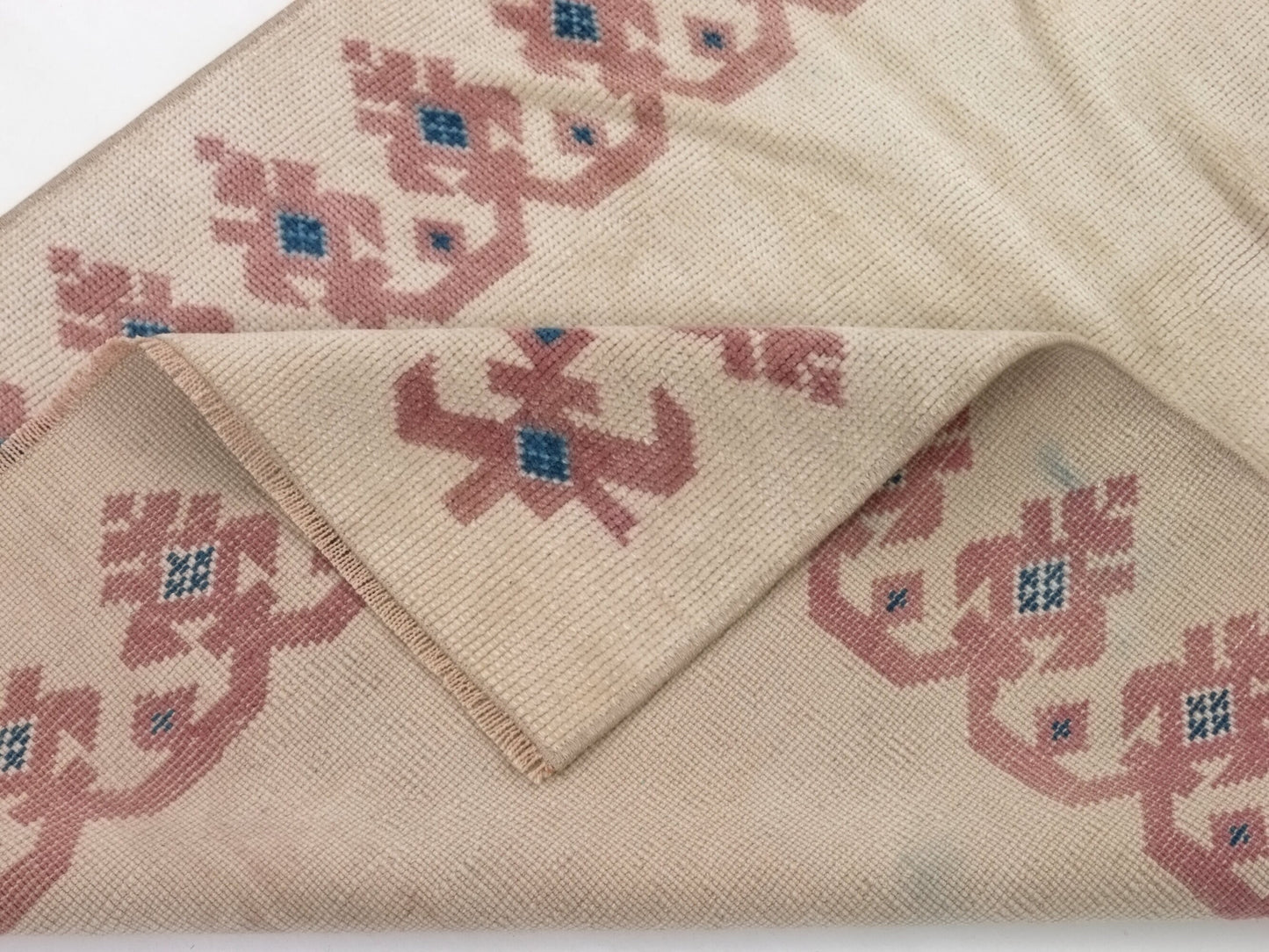 Turkish Rug, Oushak Rug, Vintage Rug, Area rug, Handmade rug, 3x5 Rug, Carpet rug, Beige Blue Small Rug, Kid room rug, Coastal decor, 10056