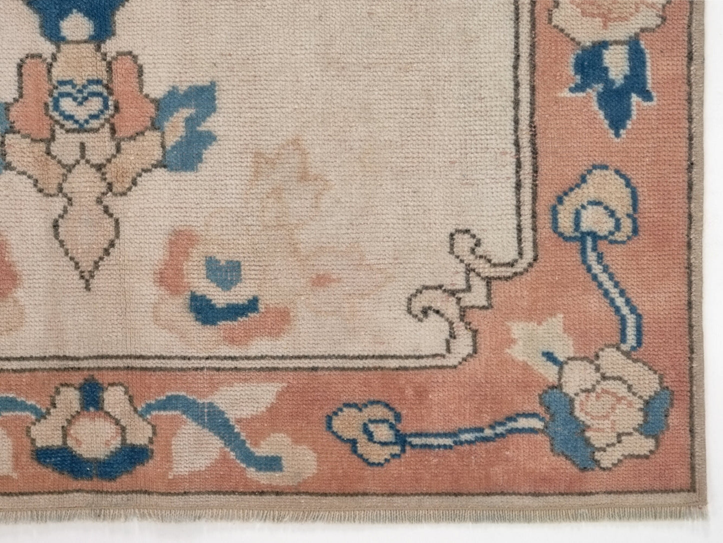 Turkish Rug, Oushak Rug, Vintage Rug, Area rug, Handmade rug, 4x5 Rug, Carpet rug, Beige Blue Small Rug, Kid room rug, Coastal decor, 10046