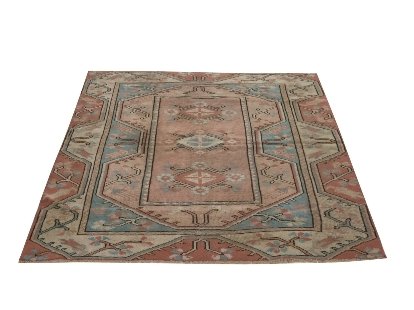 5x6 Rug, Turkish rug, Vintage rug, Oushak rug, Neutral rug, Area rug, Bedroom rug, Fine rug, Etsy rug, Old rug, Unique Turkish Rugs, 8933