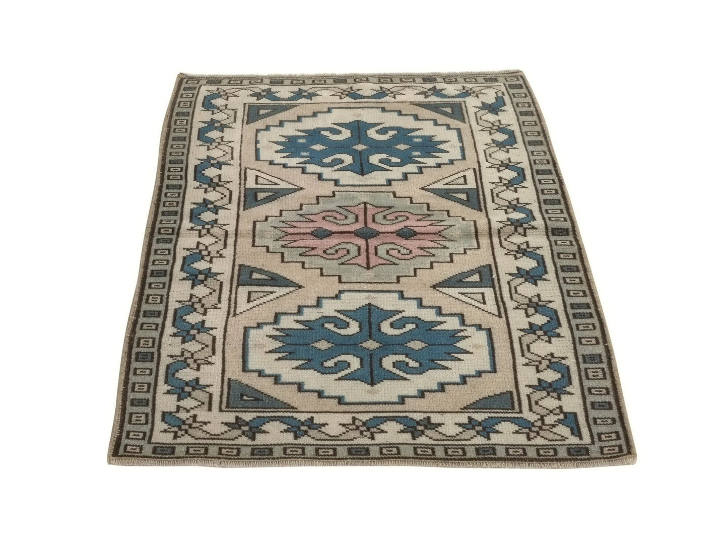Turkish rug 3x5 , Vintage oushak rug , Area rug 3x5 , Turkish rug Wool, Small Oushak rug , Oriental rug , One of a kind rug, 8651