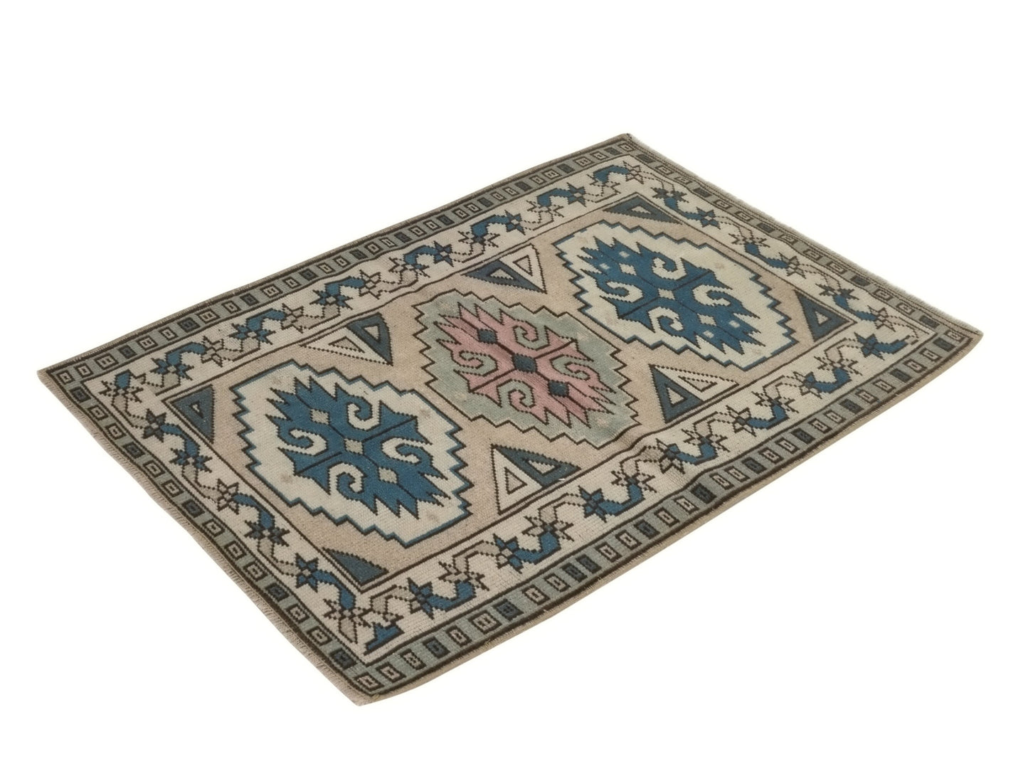 Turkish rug 3x5 , Vintage oushak rug , Area rug 3x5 , Turkish rug Wool, Small Oushak rug , Oriental rug , One of a kind rug, 8651
