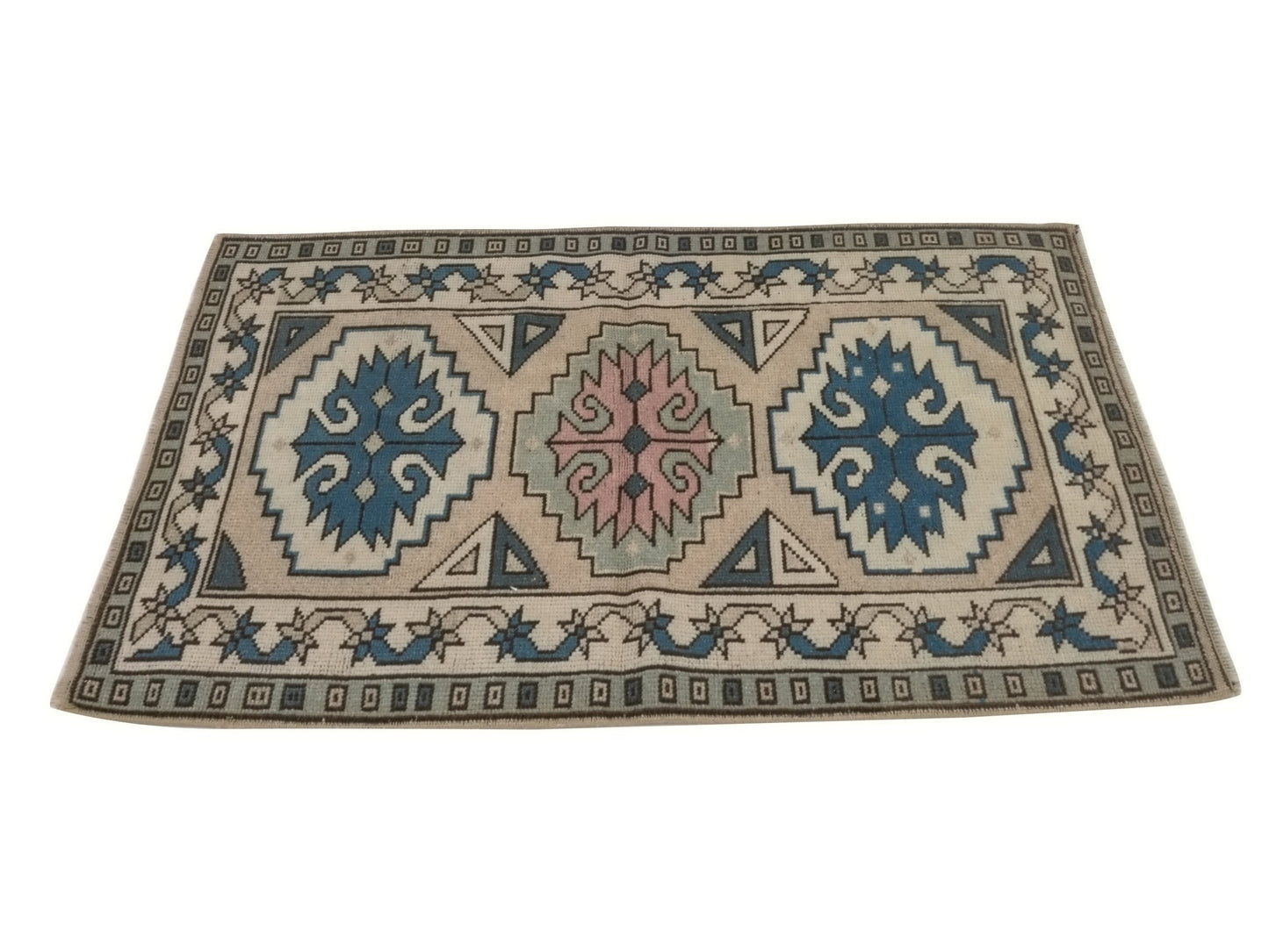 Turkish rug 3x5 , Vintage oushak rug , Area rug 3x5 , Turkish rug Wool, Small Oushak rug , Oriental rug , One of a kind rug, 8651