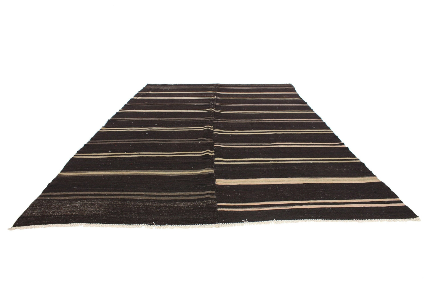 Vintage Kilim Rug 8x12, Farmhouse Brown Decor, Turkish Unique Kilim Rug, Area Faded Kilim Rug, Handmade Goat Hair Rug, Living Room Rug, 6067