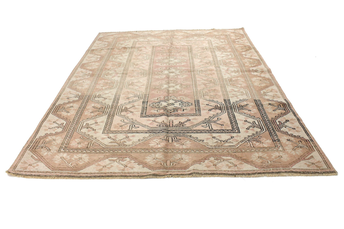 Milas Oushak Turkish Rug, Vintage rug ,5x8 Area Neutral Carpet rug, Faded Beige rug, Bedroom rug, Handmade Anatolia rug ,6315