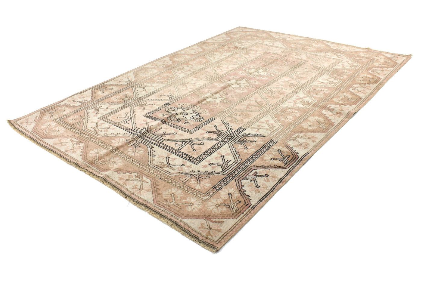 Milas Oushak Turkish Rug, Vintage rug ,5x8 Area Neutral Carpet rug, Faded Beige rug, Bedroom rug, Handmade Anatolia rug ,6315