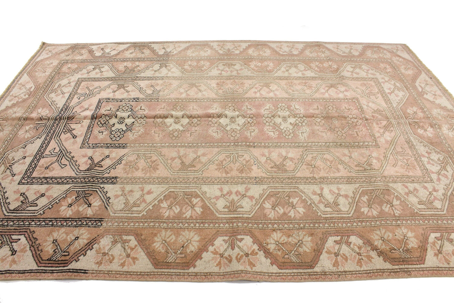 Milas Oushak Turkish Rug, Vintage rug ,5x8 Area Neutral Carpet rug, Faded Beige rug, Bedroom rug, Handmade Anatolia rug ,6315