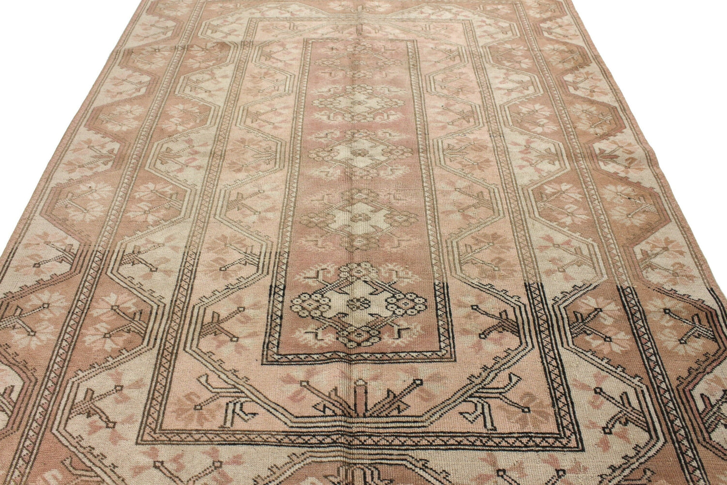Milas Oushak Turkish Rug, Vintage rug ,5x8 Area Neutral Carpet rug, Faded Beige rug, Bedroom rug, Handmade Anatolia rug ,6315