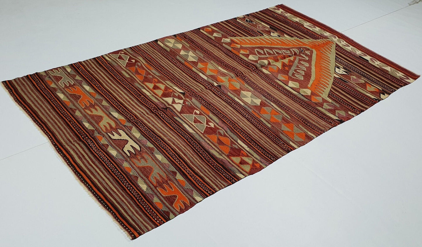 Kilim Rug, Area Kilim Rug, Vintage Antique Kilim Rug, Living Room Rug, Bohemian Rug, Rug Kilim 4x7, Turkish Kilim Rug, Handmade Kilim, 2580
