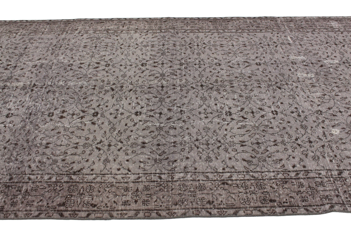 Gray Vintage Rug 5x8, Turkish Rug 5x8, Overdye Gray Vintage Carpet Rug, Handmade Contemporary Living Room Area Rug,3142