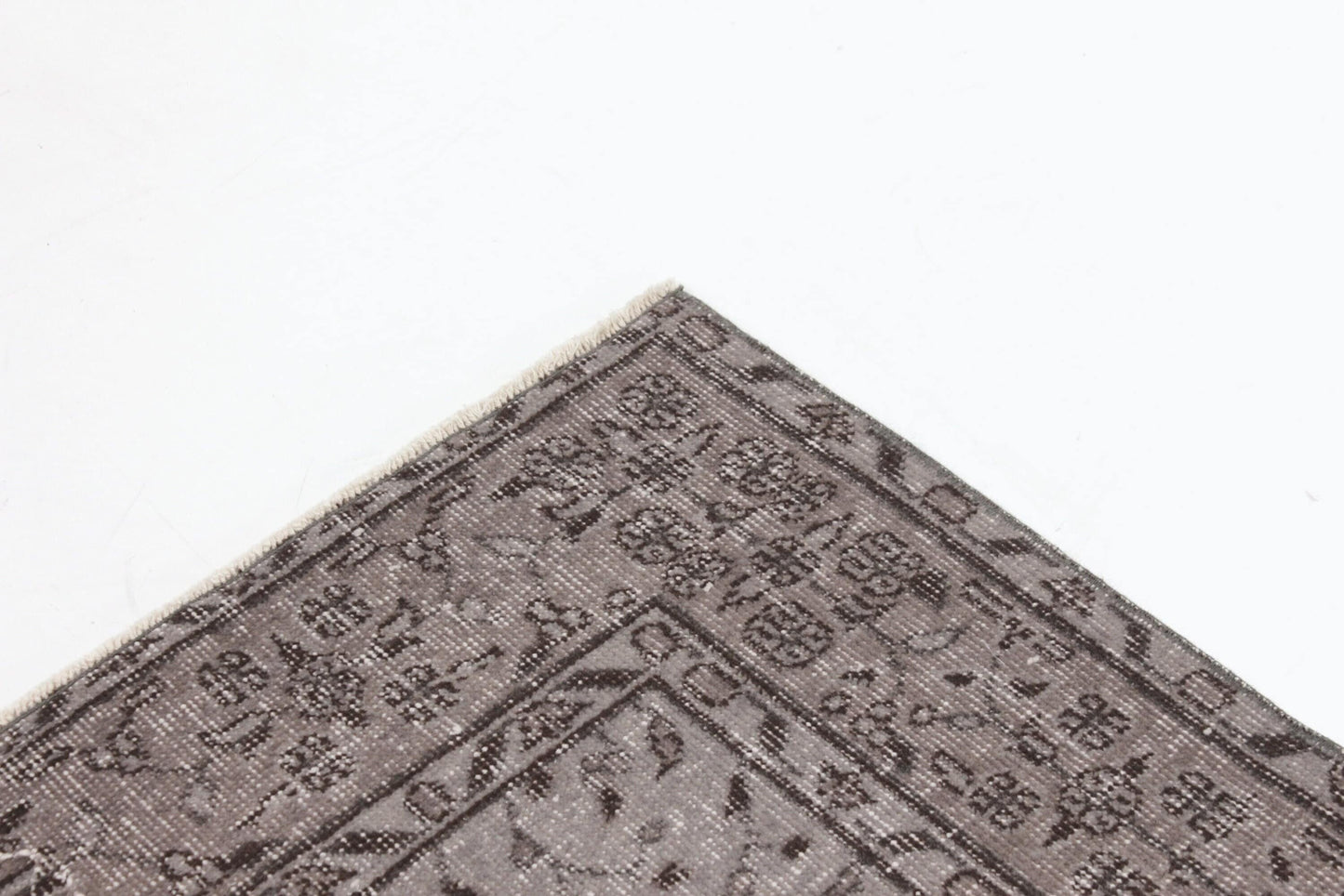 Gray Vintage Rug 5x8, Turkish Rug 5x8, Overdye Gray Vintage Carpet Rug, Handmade Contemporary Living Room Area Rug,3142