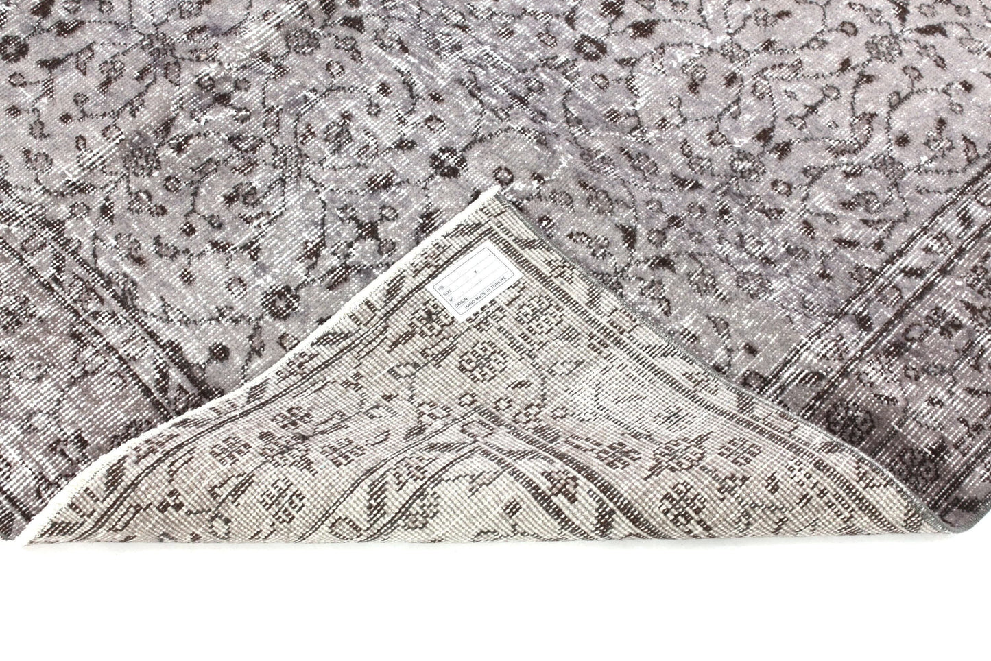 Gray Vintage Rug 5x8, Turkish Rug 5x8, Overdye Gray Vintage Carpet Rug, Handmade Contemporary Living Room Area Rug,3142