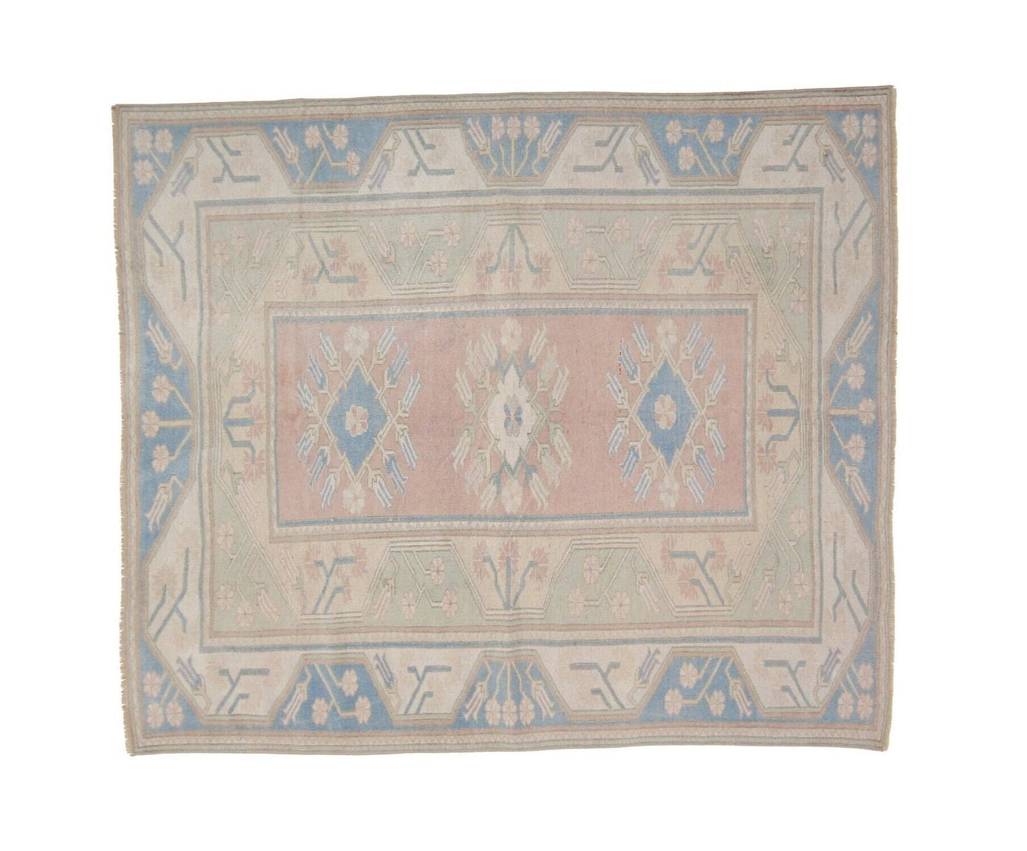 5x7 Rug, Area rug ,Faded rug, Oushak Rug, Anatolia rug, Coastal decor, Living room rug, Vintage rug, Turkish rug, Unique rug,Turkey rug,7465