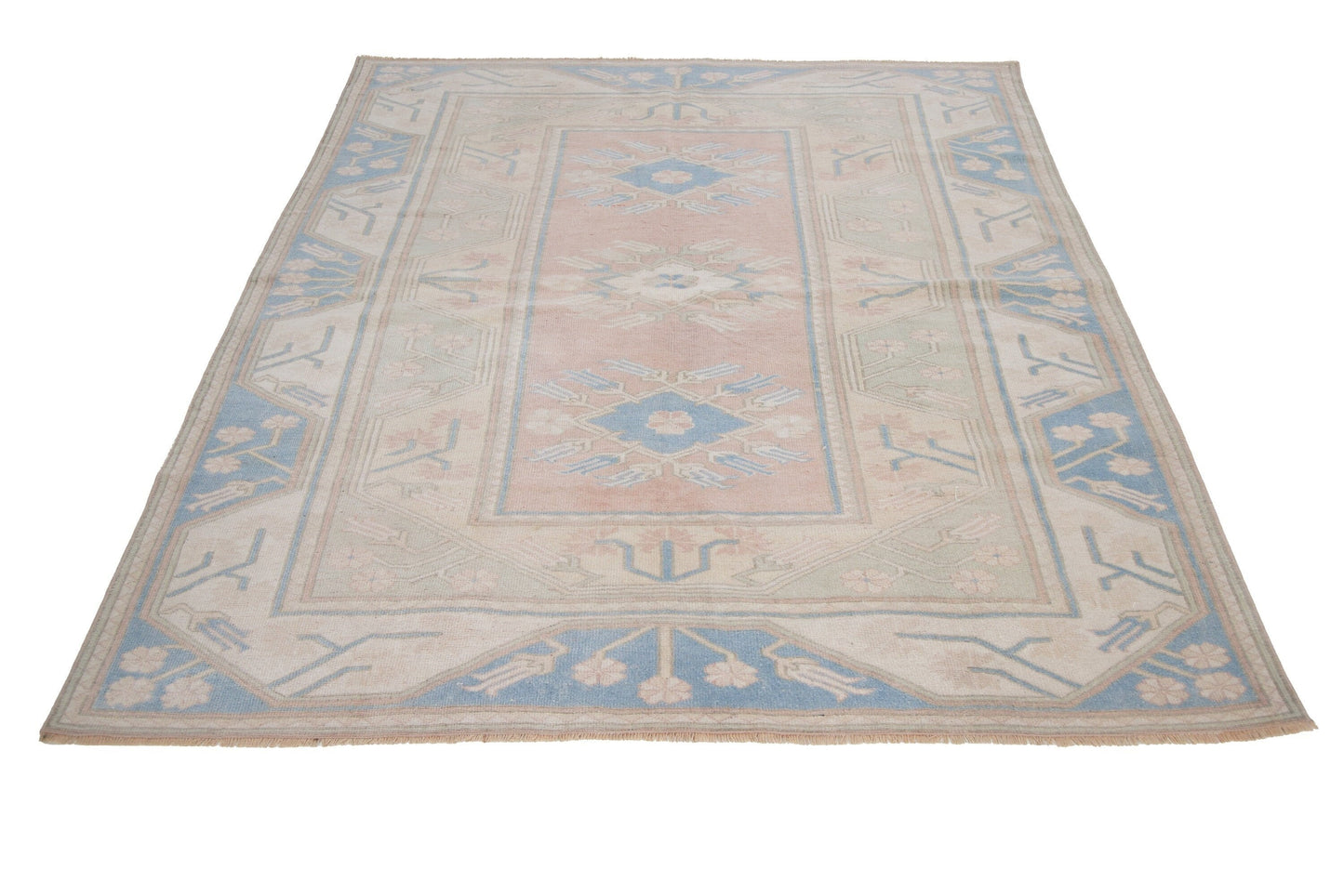 5x7 Rug, Area rug ,Faded rug, Oushak Rug, Anatolia rug, Coastal decor, Living room rug, Vintage rug, Turkish rug, Unique rug,Turkey rug,7465
