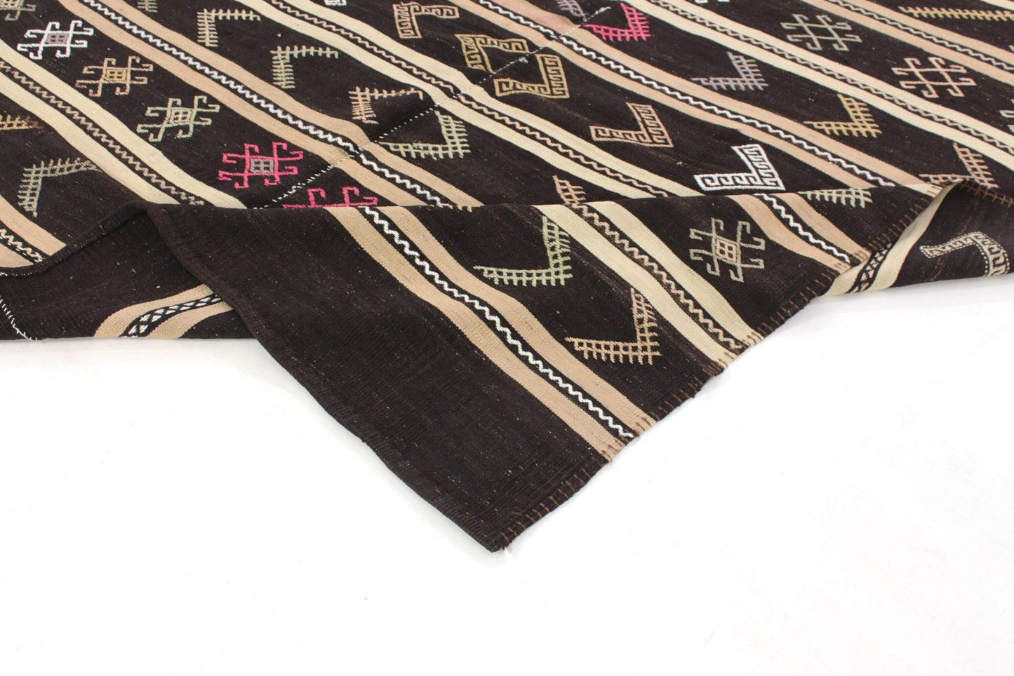 Turkish Kilim Rug, Rug Kilim, Handmade Flat Weave Kilim Rug, Vintage Striped Kilim Rug, Bedroom Rug, Area Floor Kilim Rug, Wool Rug, 5993