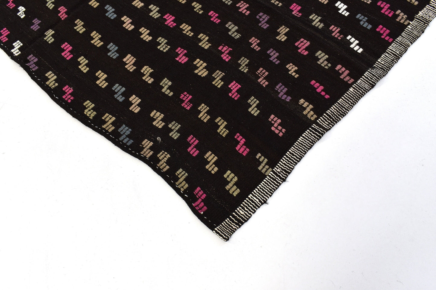 Handmade Kilim Rug, Vintage Antique Kilim Rug, Turkish Black Kilim Rug, Kilim Rug 6x9, Goat Hair Rug, Living Room Rug, Area Kilim Rug, 3149