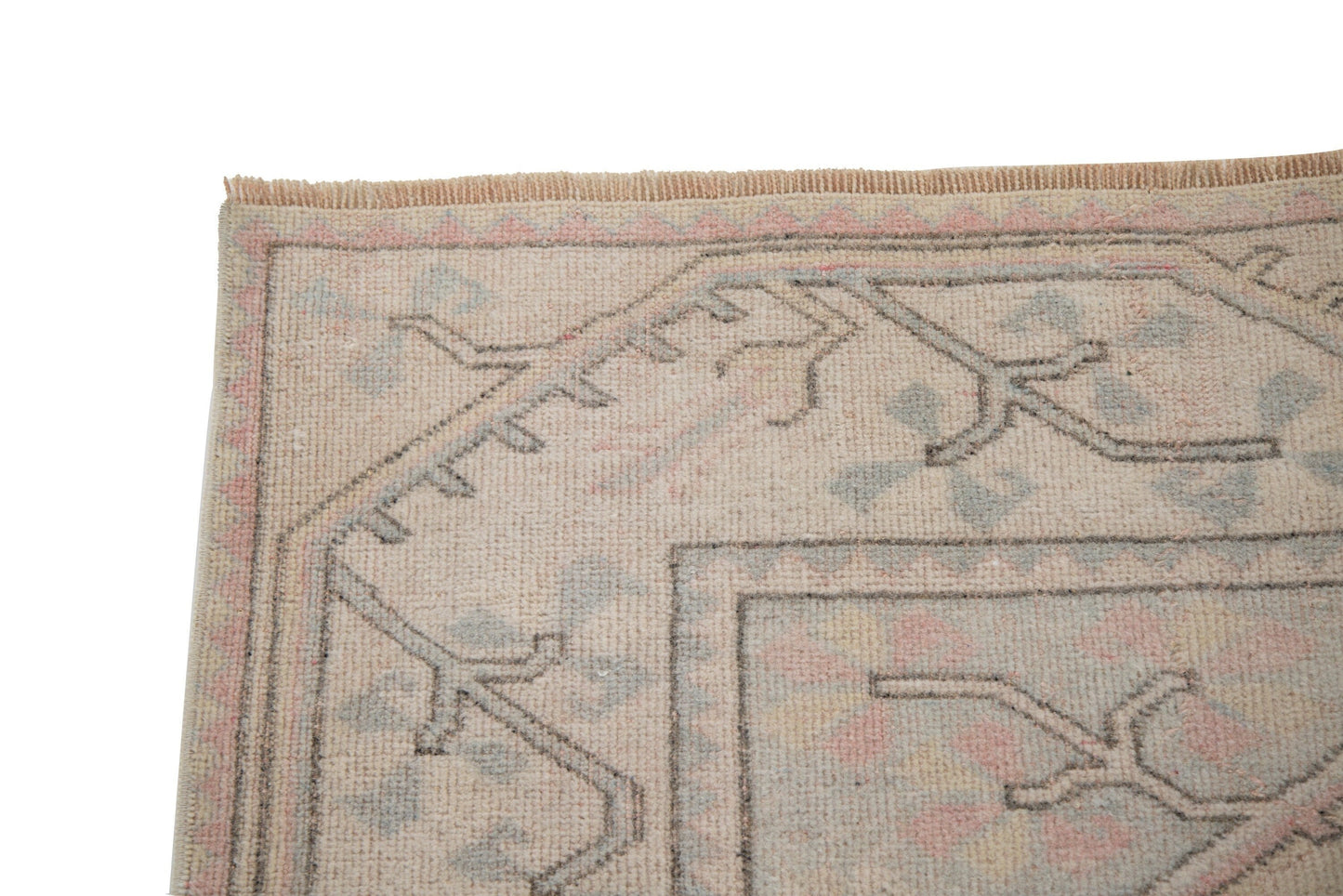 5x8 Rug, Faded Geometric Rug, Neutral Turkish rug, Oushak rug, Vintage rug, Area rug, Unique rug, One of a kind rug, Living room Rug, 7482