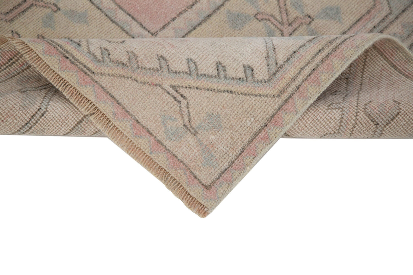 5x8 Rug, Faded Geometric Rug, Neutral Turkish rug, Oushak rug, Vintage rug, Area rug, Unique rug, One of a kind rug, Living room Rug, 7482
