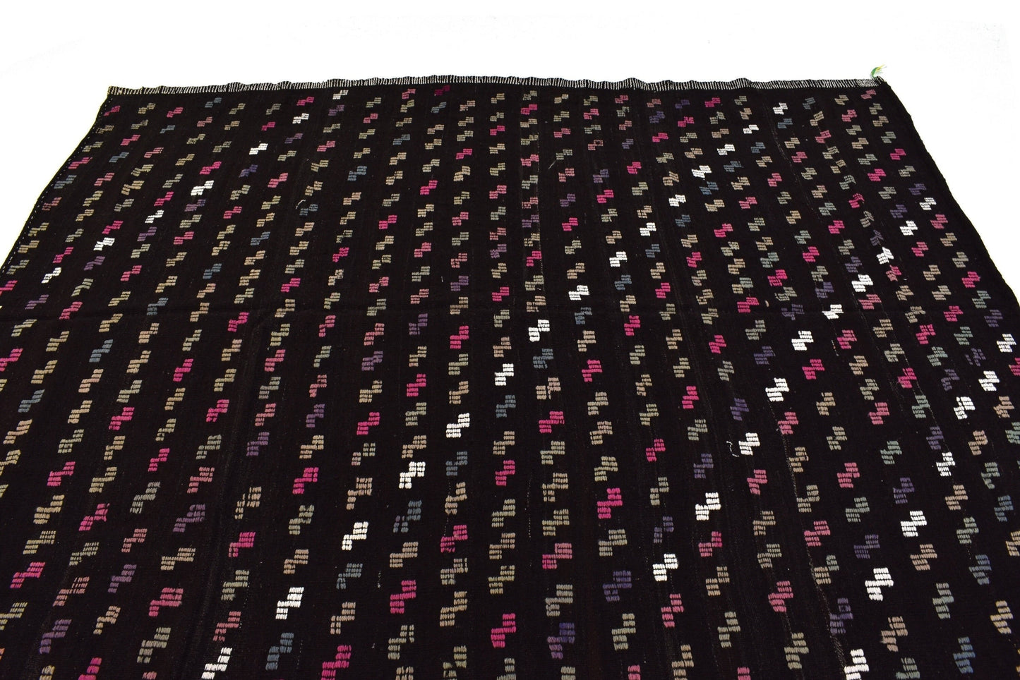 Handmade Kilim Rug, Vintage Antique Kilim Rug, Turkish Black Kilim Rug, Kilim Rug 6x9, Goat Hair Rug, Living Room Rug, Area Kilim Rug, 3149