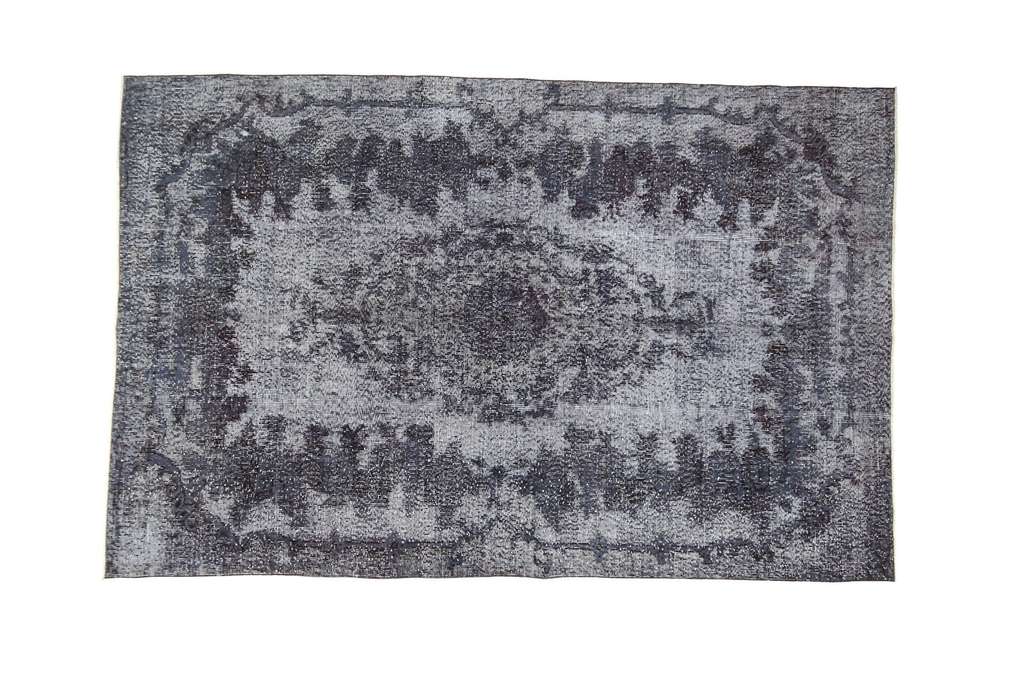 Overdye Blue Turkish Rug, Vintage Rug Distressed, Oushak Carpet Rug, Area Rug Floral 5x8, Contemporary ,Living Room, Handmade ,Rug,1202