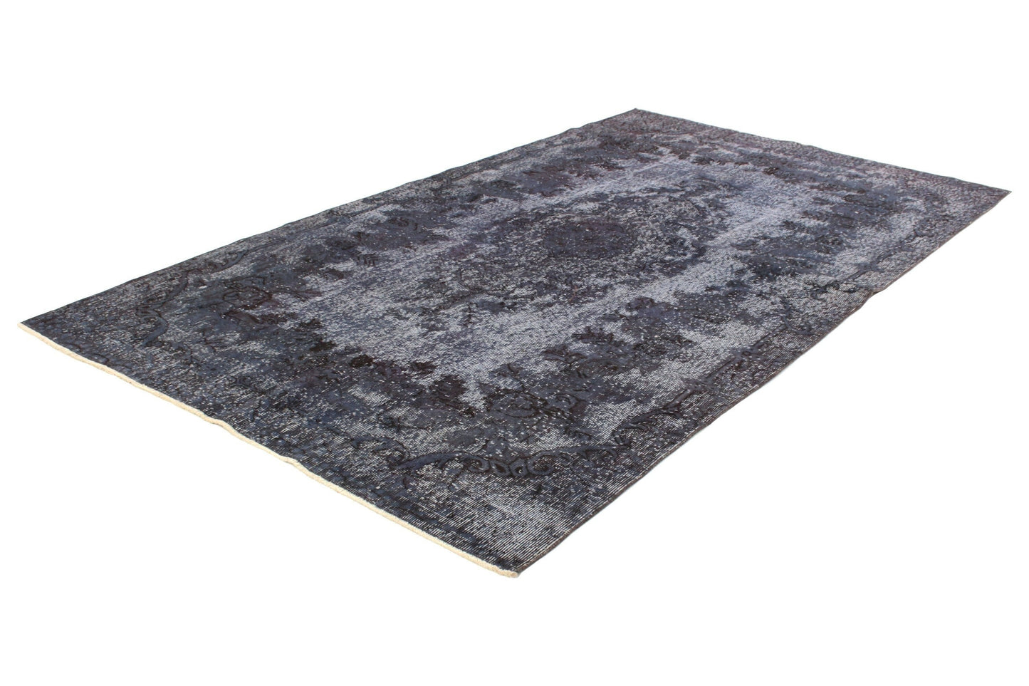 Overdye Blue Turkish Rug, Vintage Rug Distressed, Oushak Carpet Rug, Area Rug Floral 5x8, Contemporary ,Living Room, Handmade ,Rug,1202