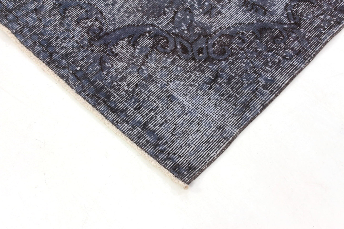 Overdye Blue Turkish Rug, Vintage Rug Distressed, Oushak Carpet Rug, Area Rug Floral 5x8, Contemporary ,Living Room, Handmade ,Rug,1202