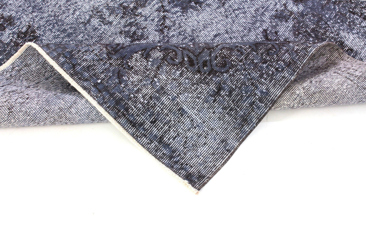 Overdye Blue Turkish Rug, Vintage Rug Distressed, Oushak Carpet Rug, Area Rug Floral 5x8, Contemporary ,Living Room, Handmade ,Rug,1202