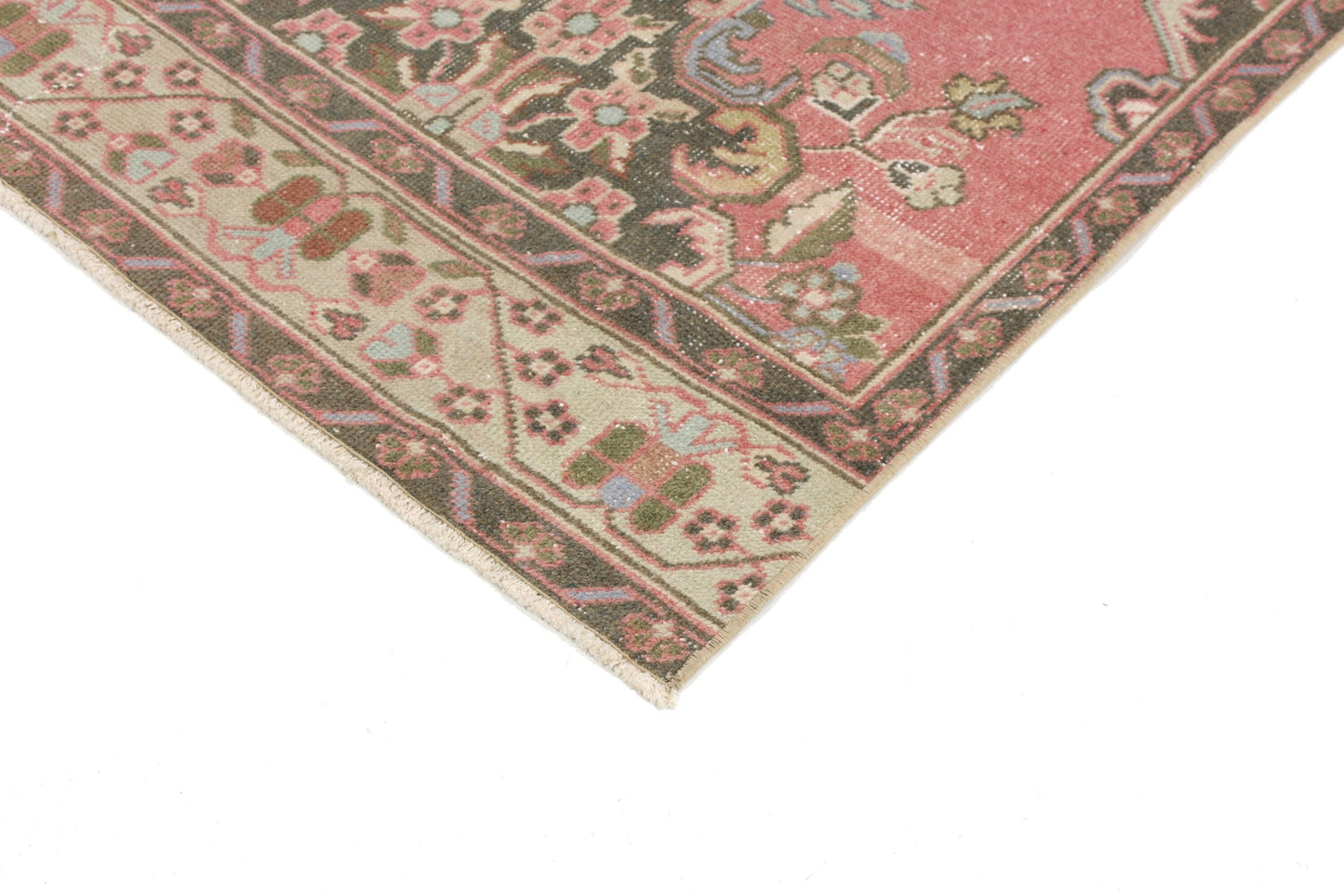 Vintage Turkish Oushak Runner Rug,Hand knotted rug, Hallway Runner, Pink Runner Rug, 3x11 Runner Rug, Carpet runner, Kitchen rug, 6504