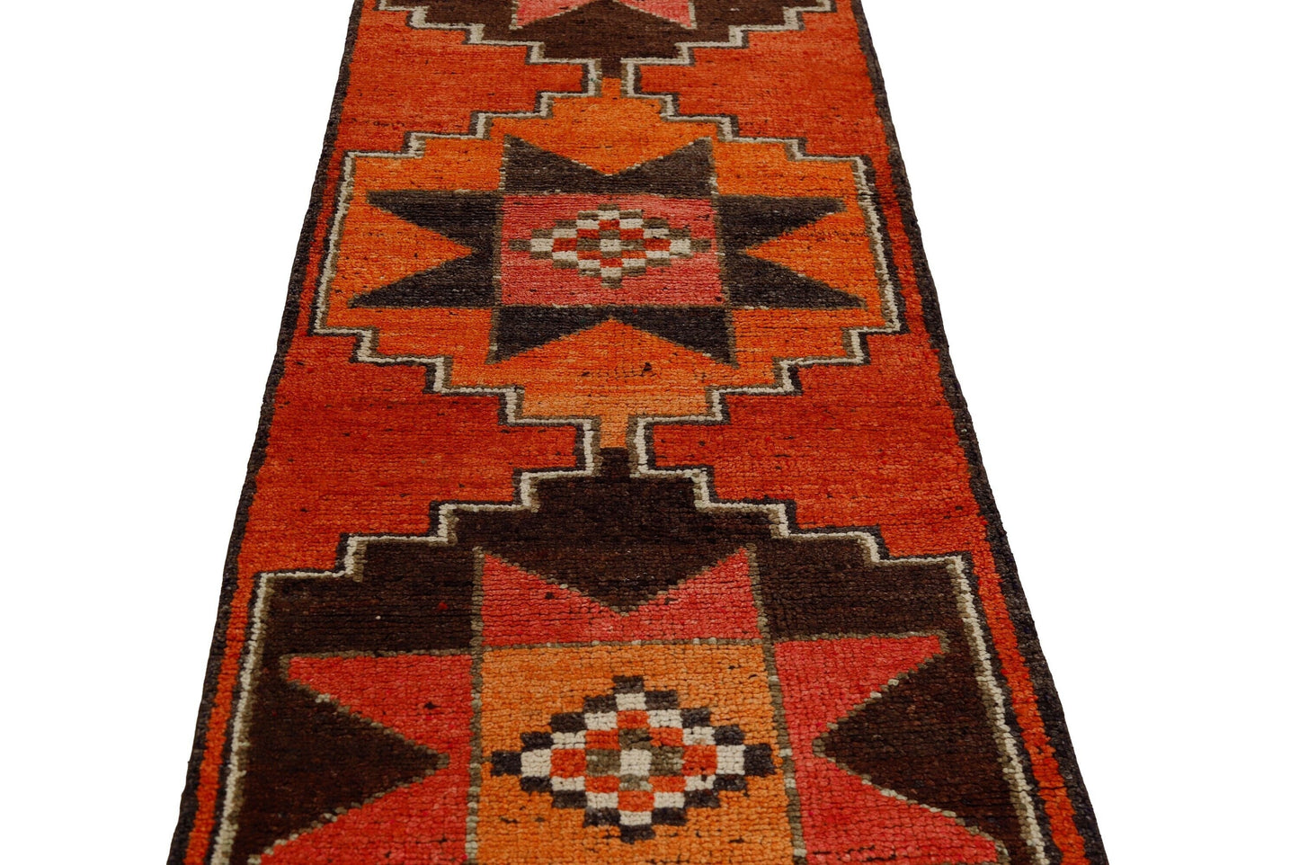 Runner rug, Floor Vintage runner, Oushak runner, Turkish Carpet Runner rug, Red Brown Runner rug 3x10, Hallway rug, Kitchen rug, 7217