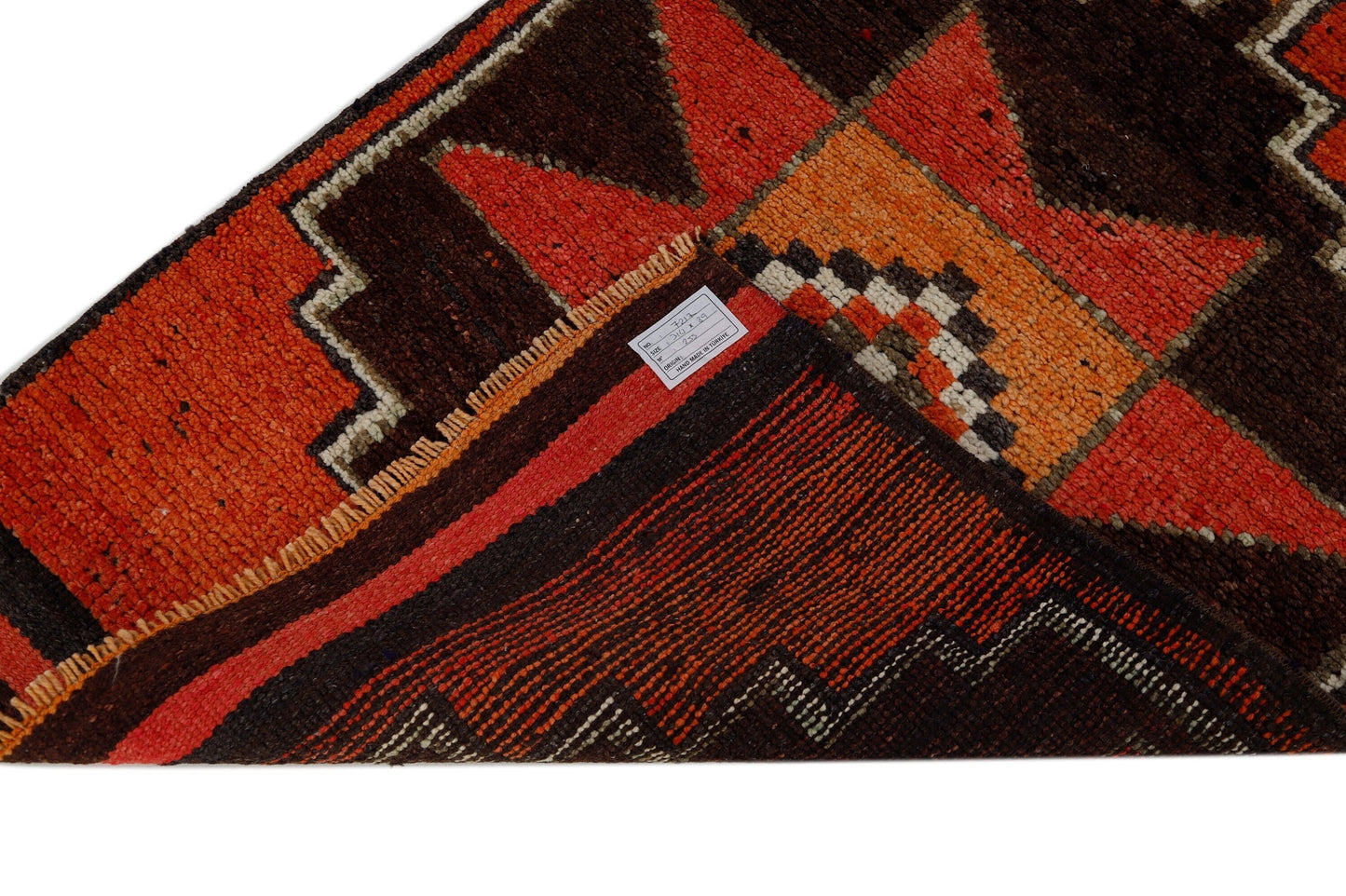 Runner rug, Floor Vintage runner, Oushak runner, Turkish Carpet Runner rug, Red Brown Runner rug 3x10, Hallway rug, Kitchen rug, 7217