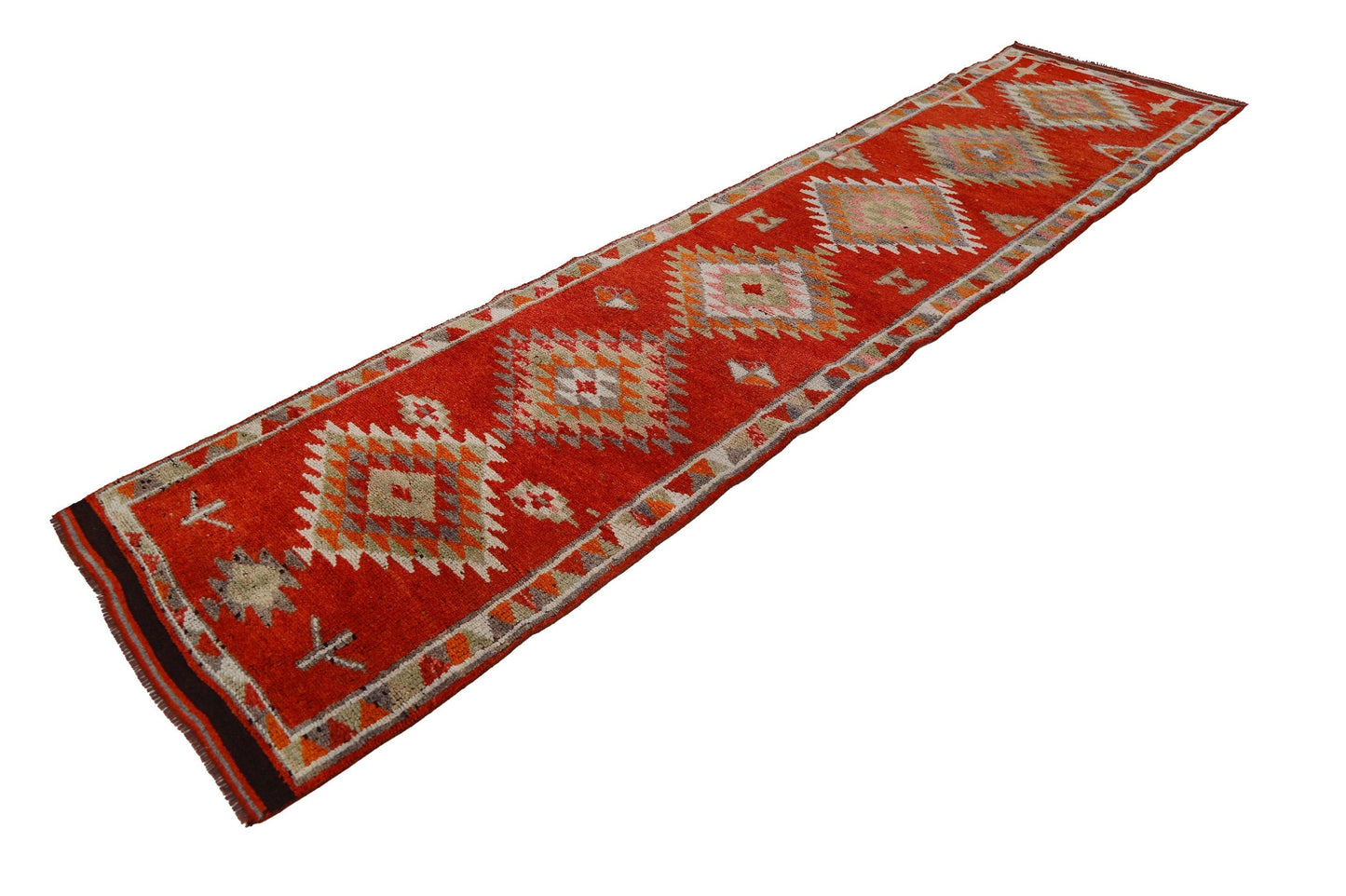 3x12 Hallway Runner Rug, Turkish rug runner, Vintage runner, Oushak runner, Kitchen rug, Corridor rug ,Floor runner, Stair rug, 7207