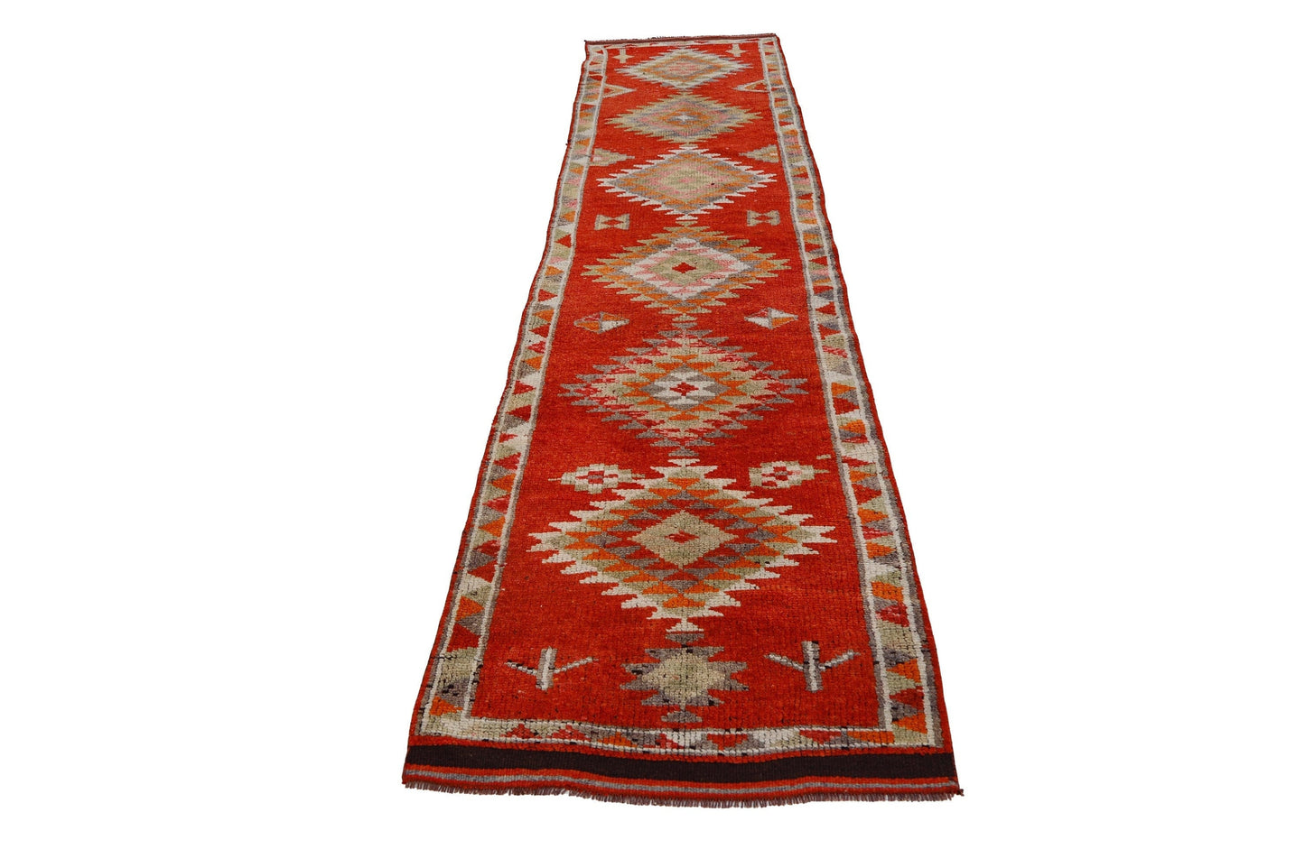 3x12 Hallway Runner Rug, Turkish rug runner, Vintage runner, Oushak runner, Kitchen rug, Corridor rug ,Floor runner, Stair rug, 7207