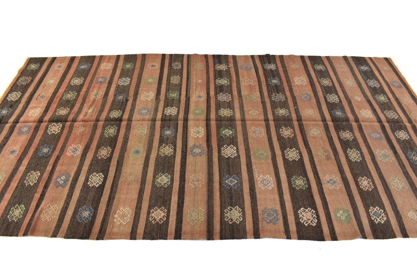 Handmade Eclectic Kilim Rug, Turkish Unique Kilim Rug, Bohemian Rug, Bedroom Rug, Rug Kilim, Kilim Rug 6x10, Area Striped Kilim Rug, 3235