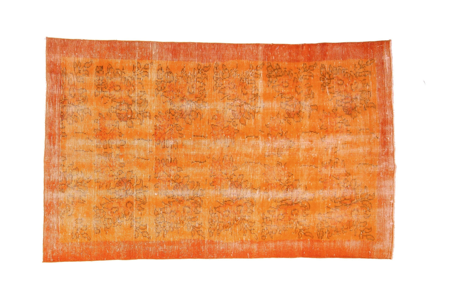 Orange Carpet Rug, Overdye Turkish Rug, Vintage Rug, Rug 5x7 Area, Boho Decor, Bedroom rug ,Eclectic decor ,Living Room Rug ,3699
