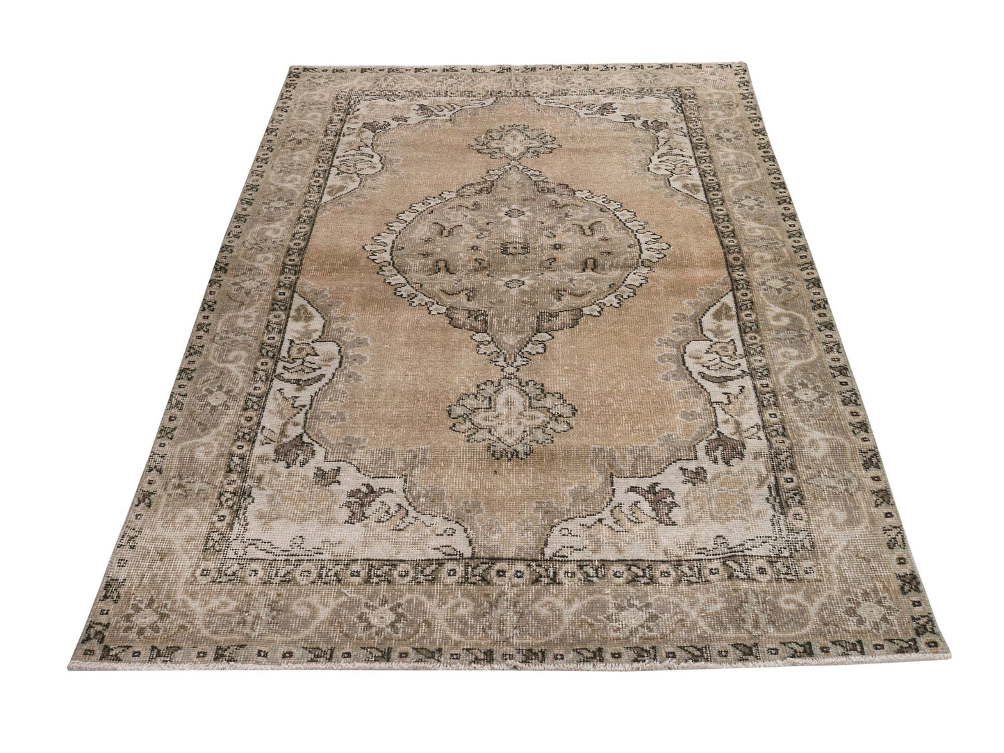 4x7 Turkish Area rug, Vintage rug, Turkey Oushak rug, Handmade Anatolian Rug, One of a kind Wool rug, Hand-knotted rug, Carpet rug, 8685