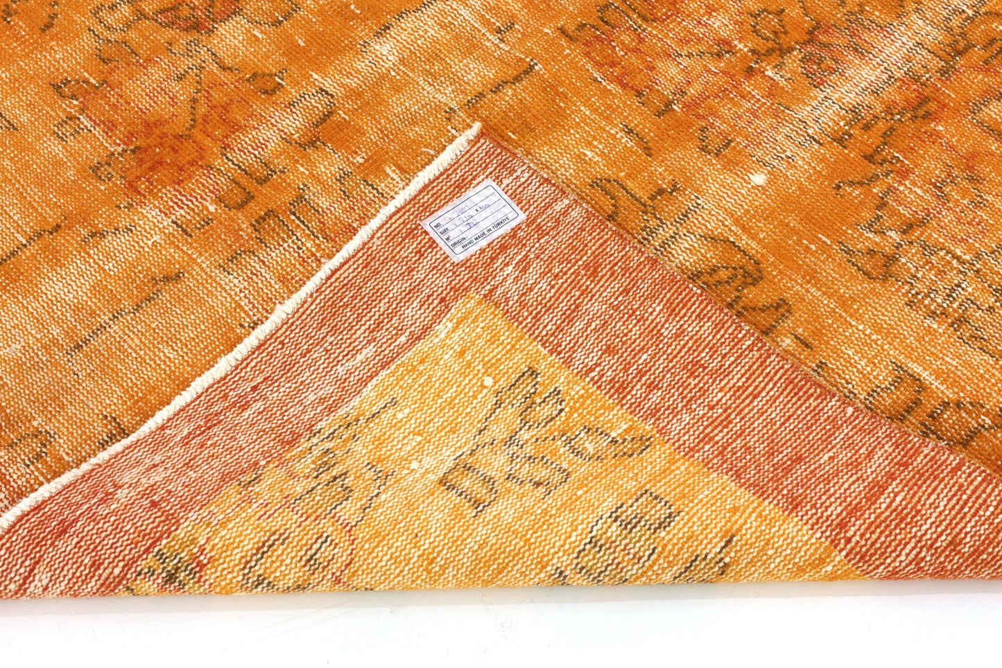 Orange Carpet Rug, Overdye Turkish Rug, Vintage Rug, Rug 5x7 Area, Boho Decor, Bedroom rug ,Eclectic decor ,Living Room Rug ,3699