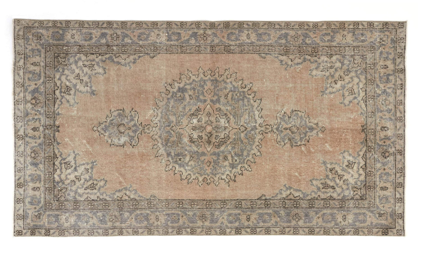 Turkish Oushak Rug, Vintage Area Rug, Anatolian Wool Rug, Handmade Carpet Rug, Traditional Antique Rug, Unique Rustic Rug, 8681
