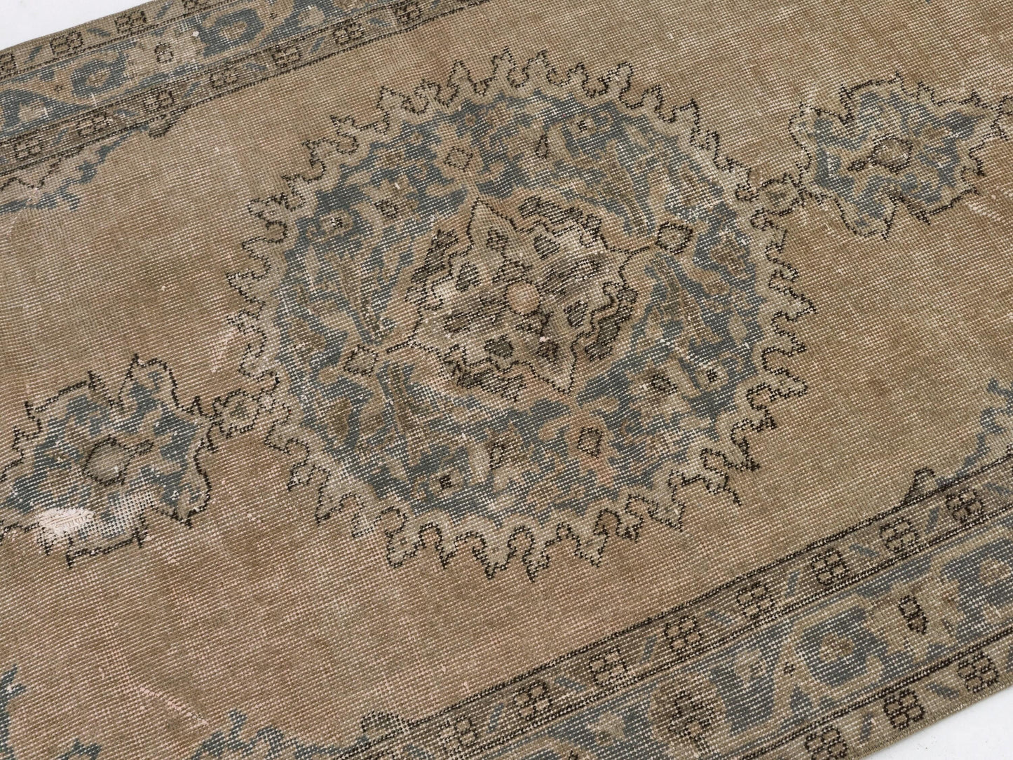 Turkish Oushak Rug, Vintage Area Rug, Anatolian Wool Rug, Handmade Carpet Rug, Traditional Antique Rug, Unique Rustic Rug, 8681