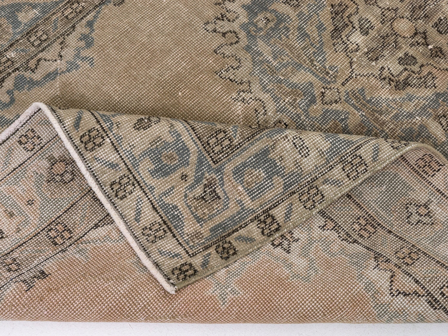 Turkish Oushak Rug, Vintage Area Rug, Anatolian Wool Rug, Handmade Carpet Rug, Traditional Antique Rug, Unique Rustic Rug, 8681
