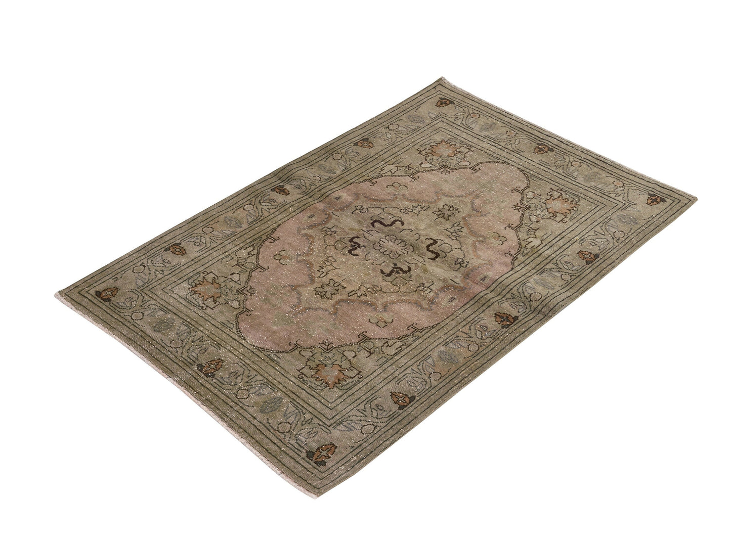 3x4 Small Oushak Rug, Vintage Turkish rug, Bohemian Small Rug, Anatolian rug, Handmade Rug, One of a kind carpet Rug, 8665