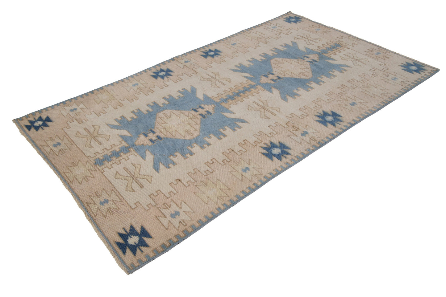 4x7 Turkish Oushak Rug, HANDMADE VİNTAGE Rug, AREA Rug Turkey, Home decor ,Coastal rug, Fine rug, Unique rug, Faded rug, Anatolia,7299