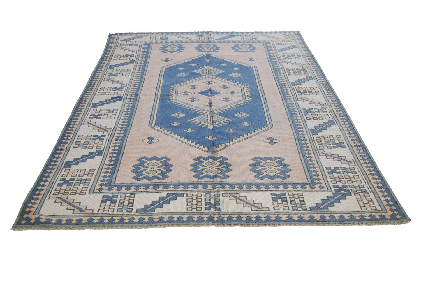 Navy blue Pink 6x9 TURKİSH RUG, Oushak rug, Vintage rug, Neutral rug, Anatolia rug, Living room rug, Unique rug, AreaRug 6x9, 7309