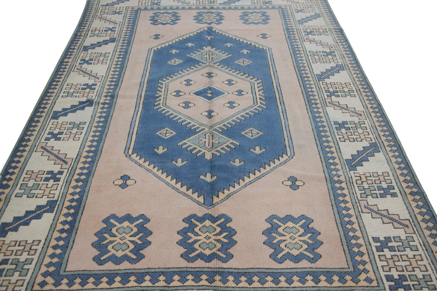Navy blue Pink 6x9 TURKİSH RUG, Oushak rug, Vintage rug, Neutral rug, Anatolia rug, Living room rug, Unique rug, AreaRug 6x9, 7309