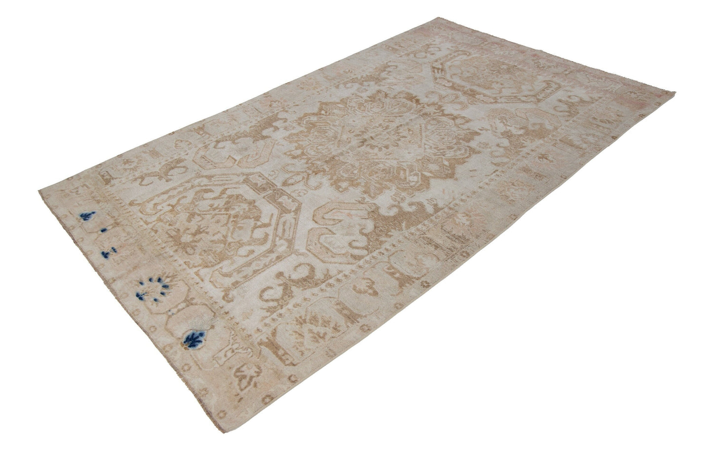 Pastel Kars Vintage Rug,Faded Turkish rug,Anatolian Mid-century Oushak Rug,Carpet rug,5'4x8'9 ft, 6x9 Area Pale Rug,Soft rug,Unique rug,7501