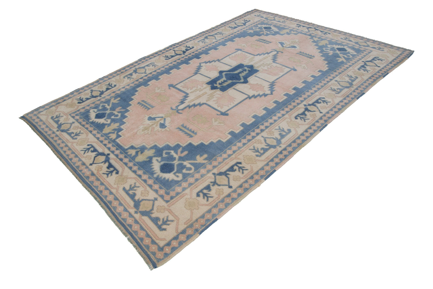 6x9 Rug, Turkish rug 6x9, Oushak Vintage Turkish rug ,Faded rug ,Muted rug, Tropical decor ,Living room rug ,Handmade rug, Bedroom rug7308