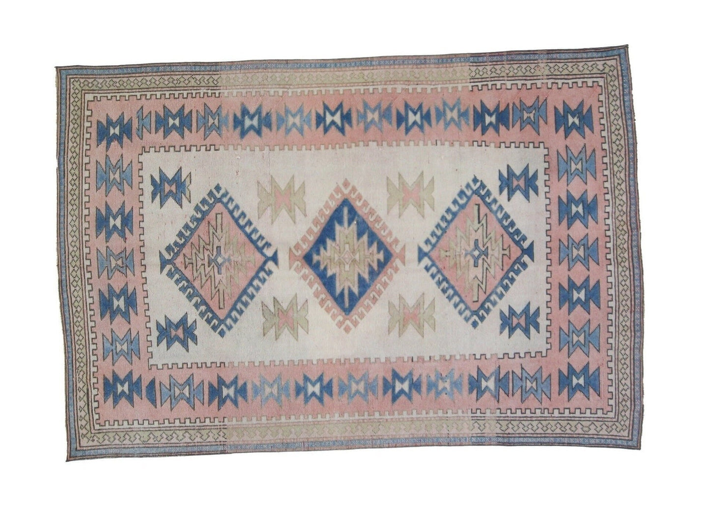 Geometric Oushak Rug, 5x8 Area rug, Turkish rug , Vintage rug, One of a kind rug, Anatolia Rug, Turkey Rug ,Living Room Rug,Bedroom rug,7301