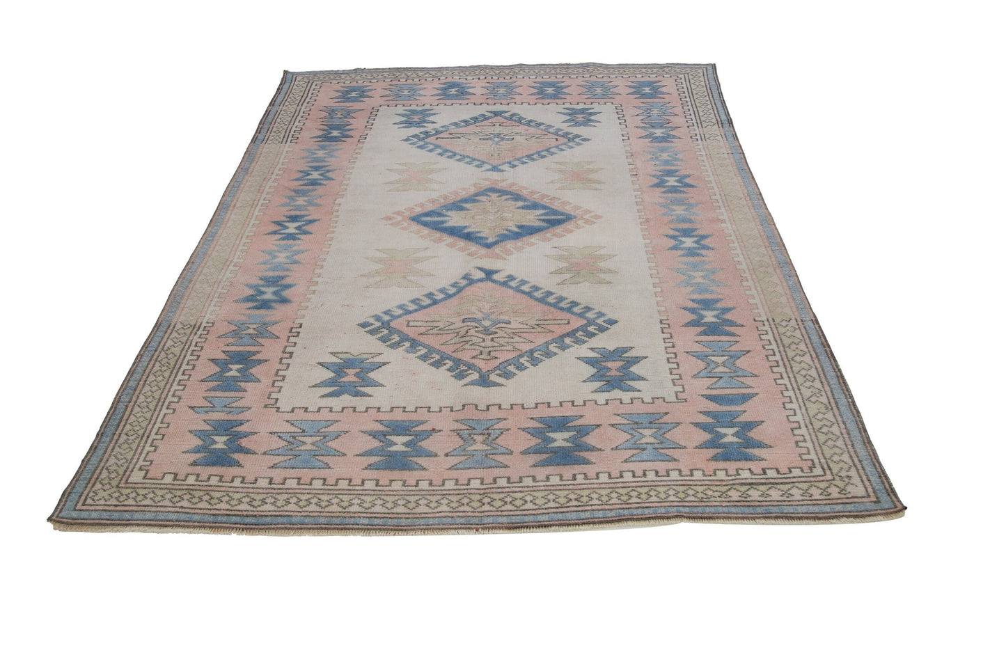 Geometric Oushak Rug, 5x8 Area rug, Turkish rug , Vintage rug, One of a kind rug, Anatolia Rug, Turkey Rug ,Living Room Rug,Bedroom rug,7301