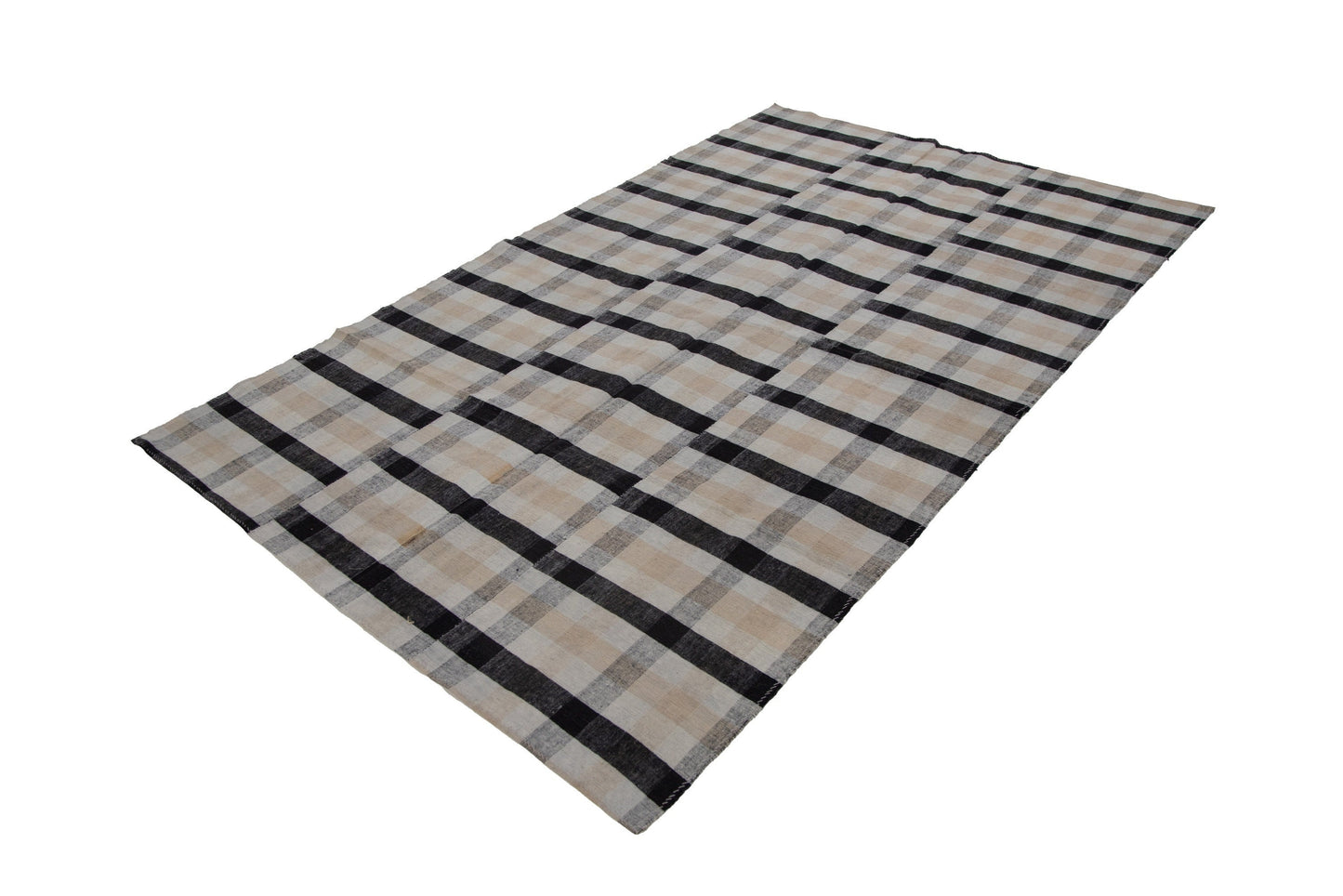 Plaid Kilim Rug, Southwestern Decor, Turkish Vintage Area Rug, Living Room Rug, Modern Rug, Home Decor, Fine Rug, Kilim Rug 6x9, 7262