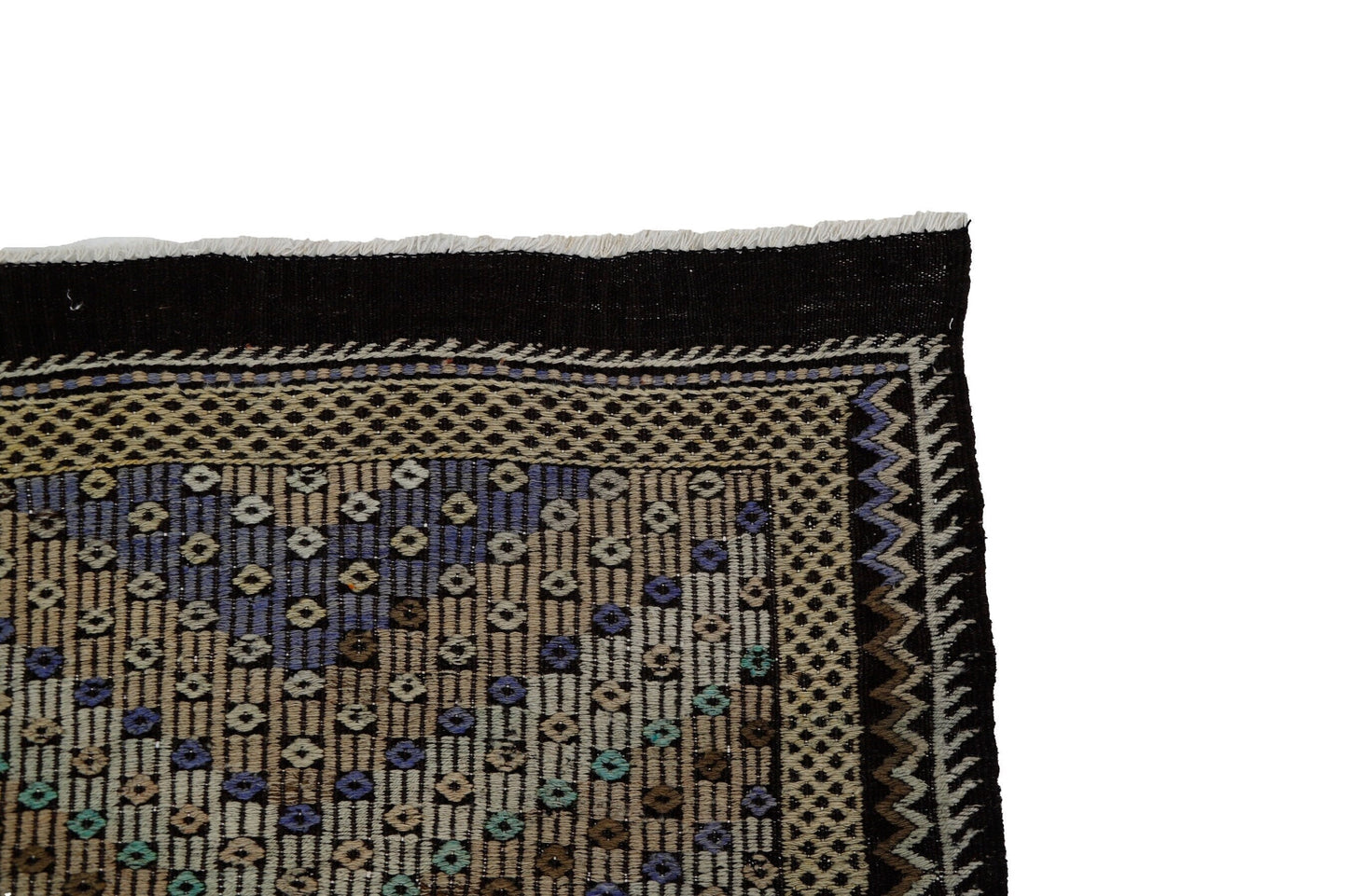 6x10 Embroidery Turkish Kilim Rug, Vintage Turkish Kilim Rug, Living Room Rug, Handmade Rug, Flat Weave Rug, Area Faded Kilim Rug, 8068