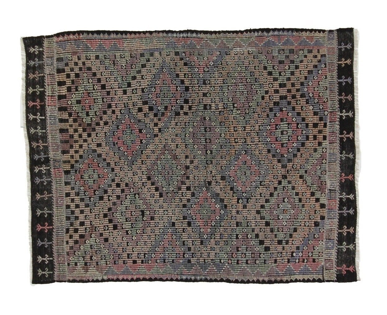 5x7 Rustic Kilim Rug, Modern Kilim Rug, Wool Kilim Rug, Handmade Kilim Rug, Turkish Vintage Kilim, Contemporary Decor, Area Kilim Rug, 8193